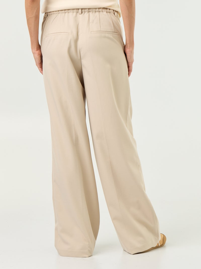 Pantalón de maternidad con pinzas Beige - Kiabi
