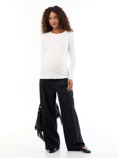 Pantalón de maternidad con pinzas - Kiabi Pantalón de maternidad con pinzas - Kiabi