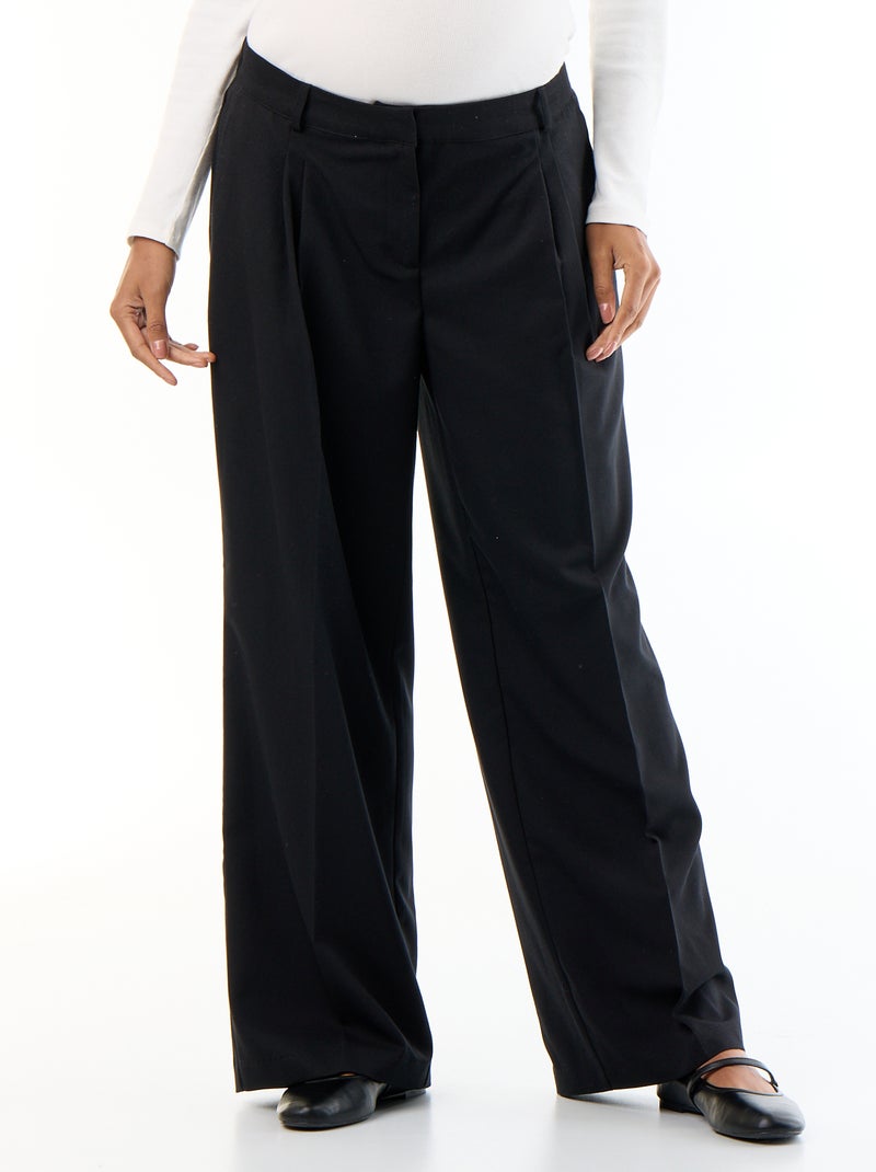 Pantalón de maternidad con pinzas Negro - Kiabi