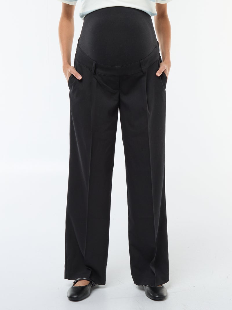 Pantalón de maternidad corte ancho Negro - Kiabi