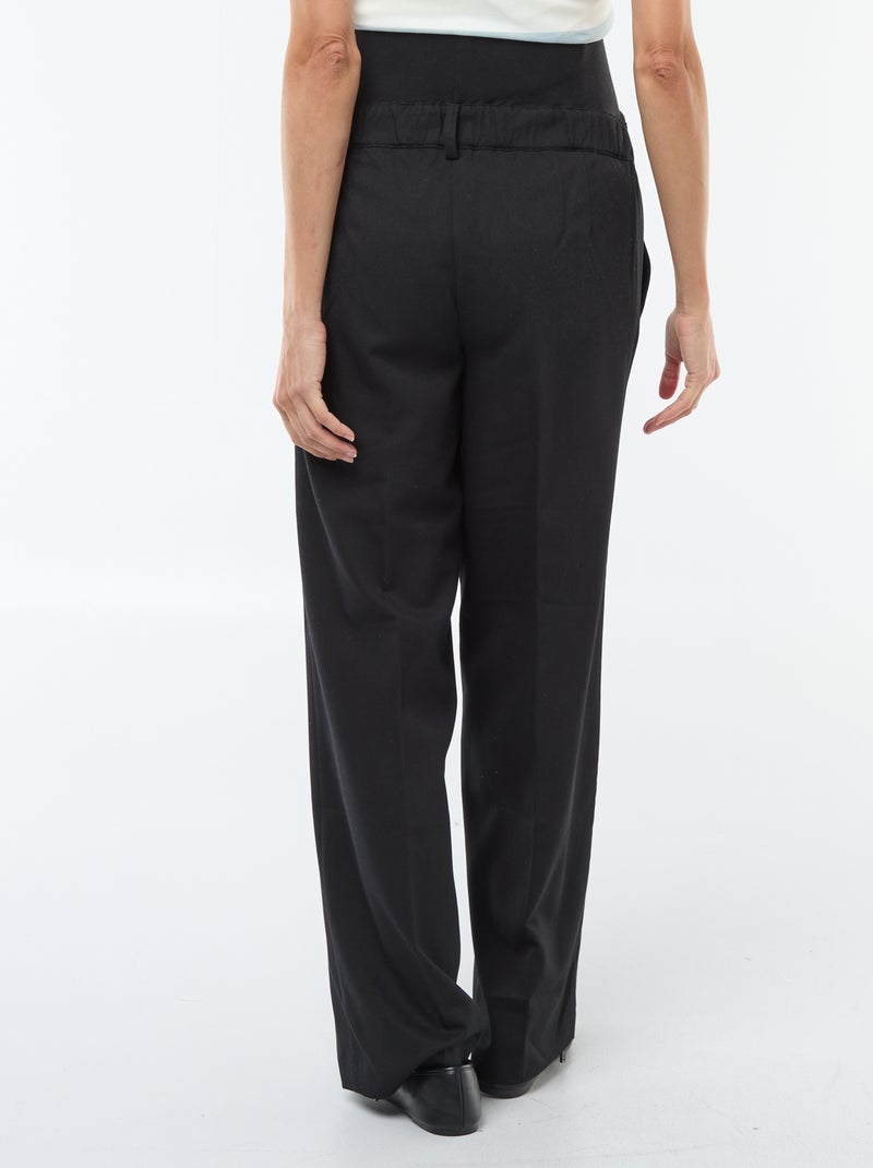 Pantalón de maternidad corte ancho Negro - Kiabi