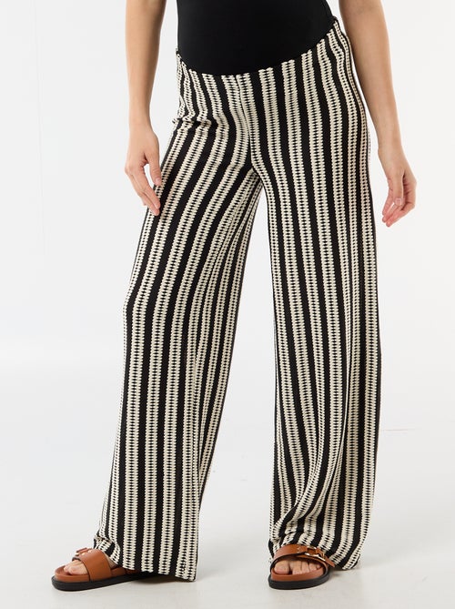 Pantalón de maternidad de punto a rayas - Kiabi