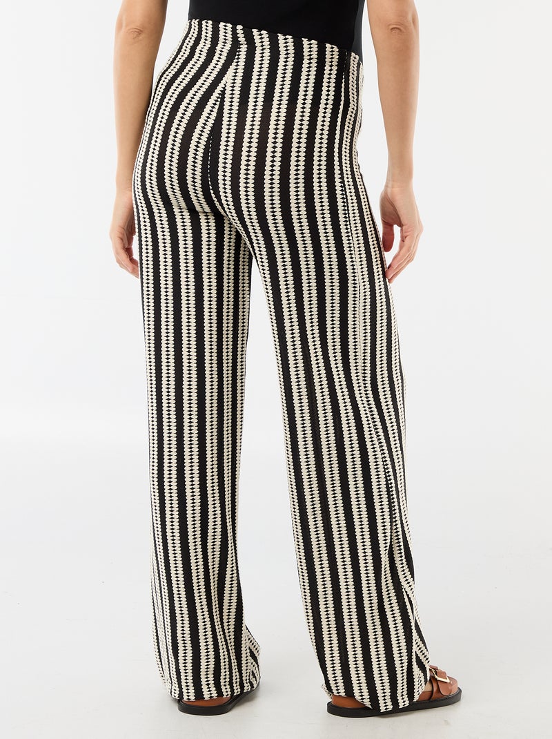 Pantalón de maternidad de punto a rayas Beige - Kiabi