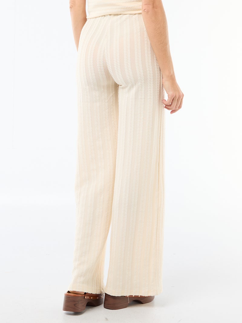 Pantalón de maternidad de punto a rayas Blanco - Kiabi