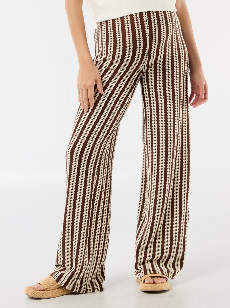 Pantalón de maternidad de punto a rayas Blanco - Kiabi