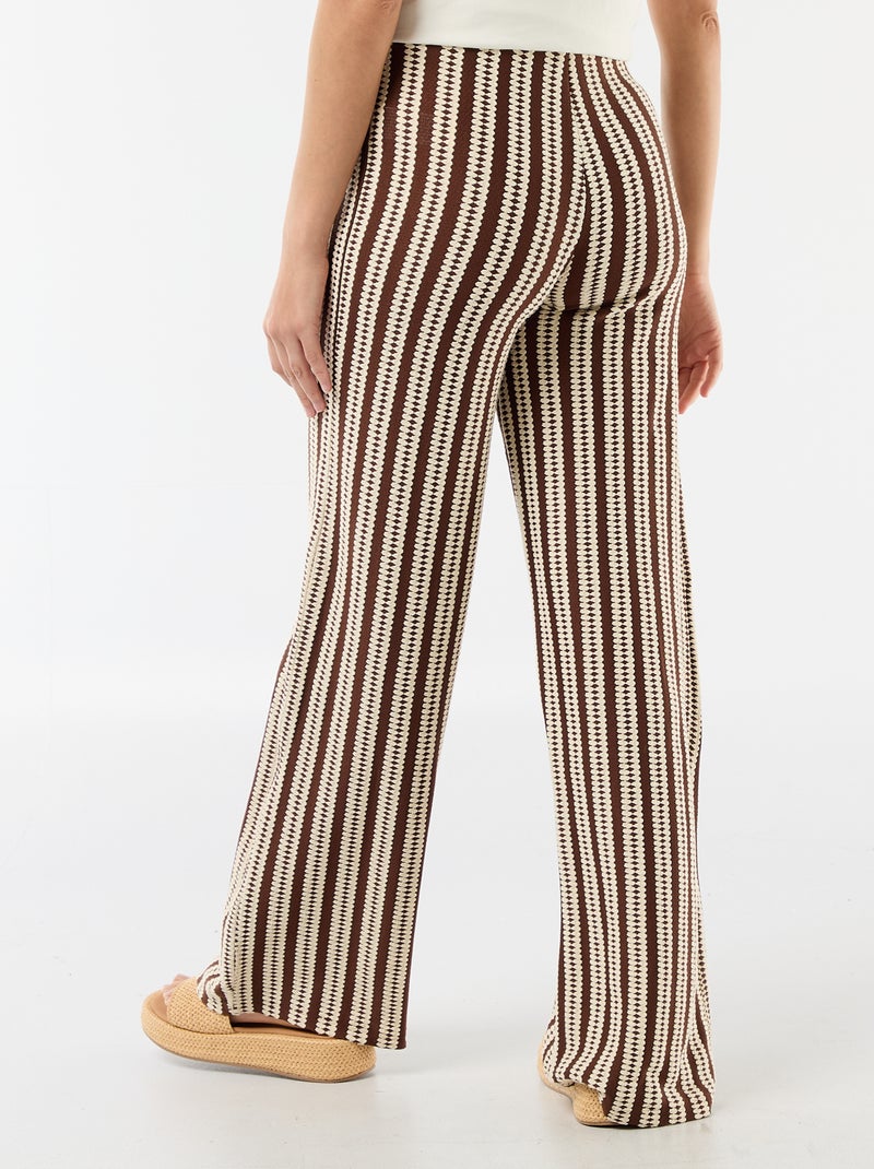 Pantalón de maternidad de punto a rayas Blanco - Kiabi