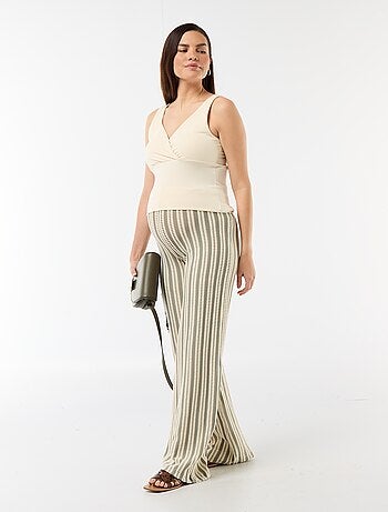Pantalón de maternidad de punto a rayas