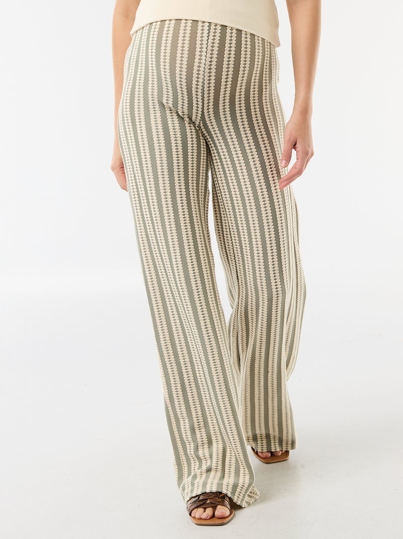 Pantalón de maternidad de punto a rayas Blanco - Kiabi