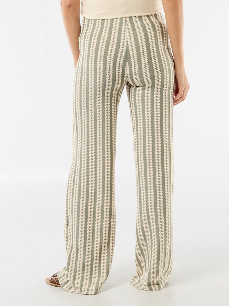 Pantalón de maternidad de punto a rayas Blanco - Kiabi