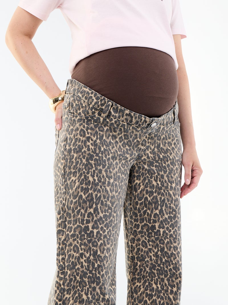 Pantalón de maternidad wide leg Beige - Kiabi