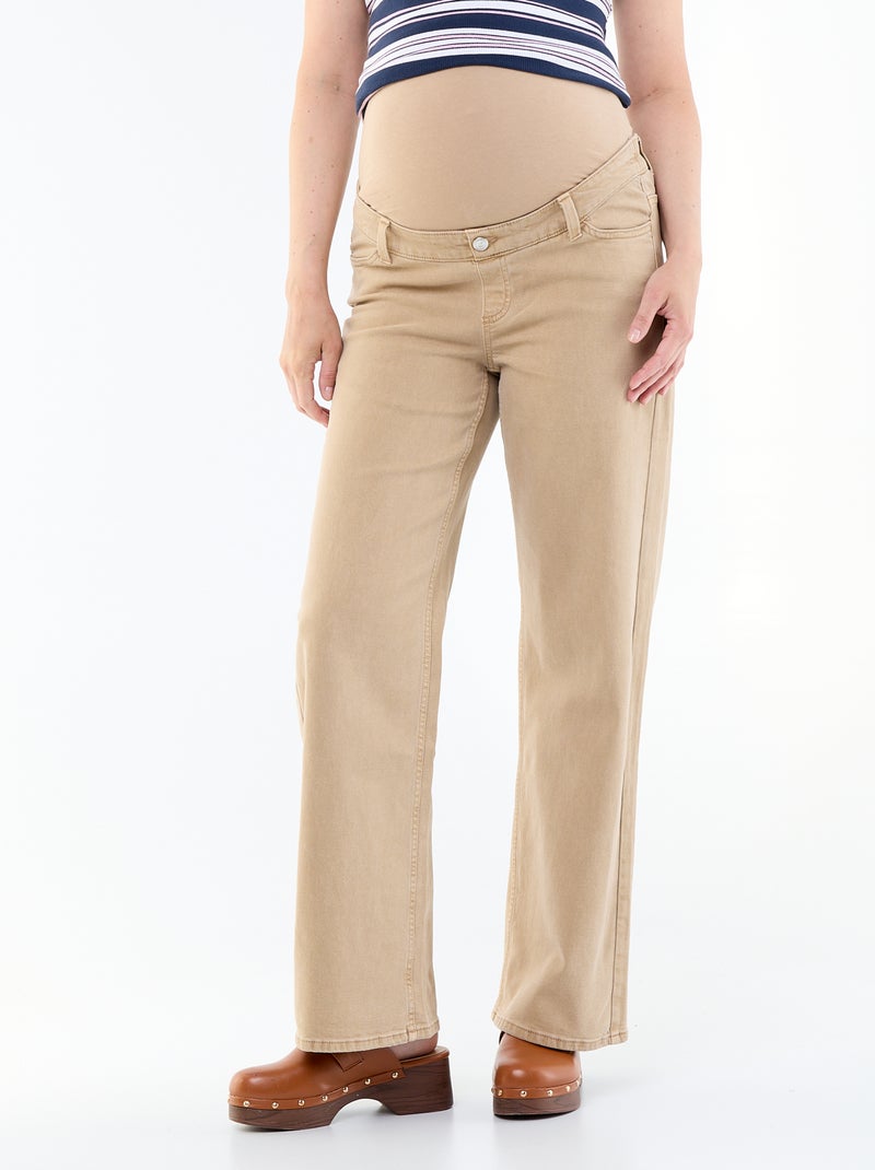 Pantalón de maternidad wide leg Beige - Kiabi