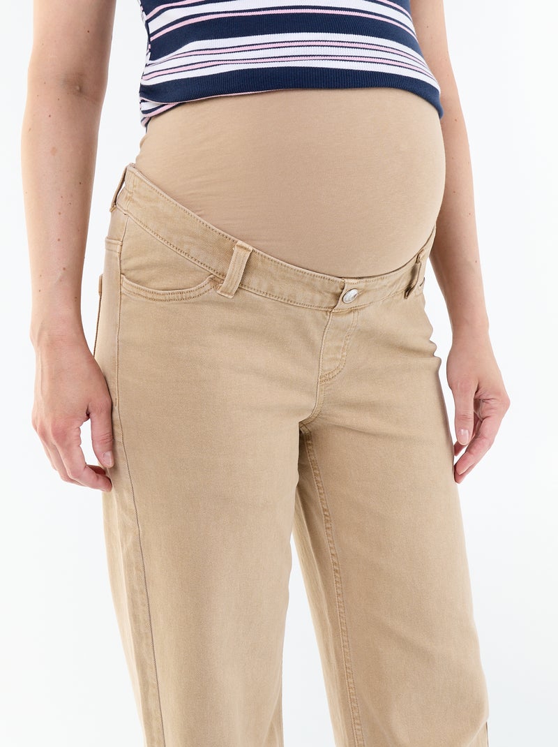 Pantalón de maternidad wide leg Beige - Kiabi