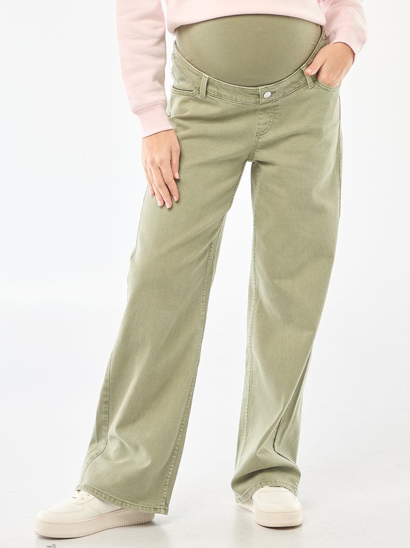 Pantalón de maternidad wide leg Verde - Kiabi