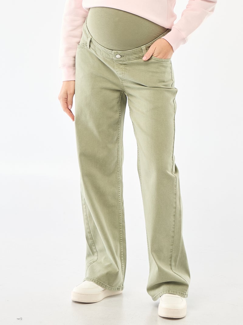 Pantalón de maternidad wide leg Verde - Kiabi