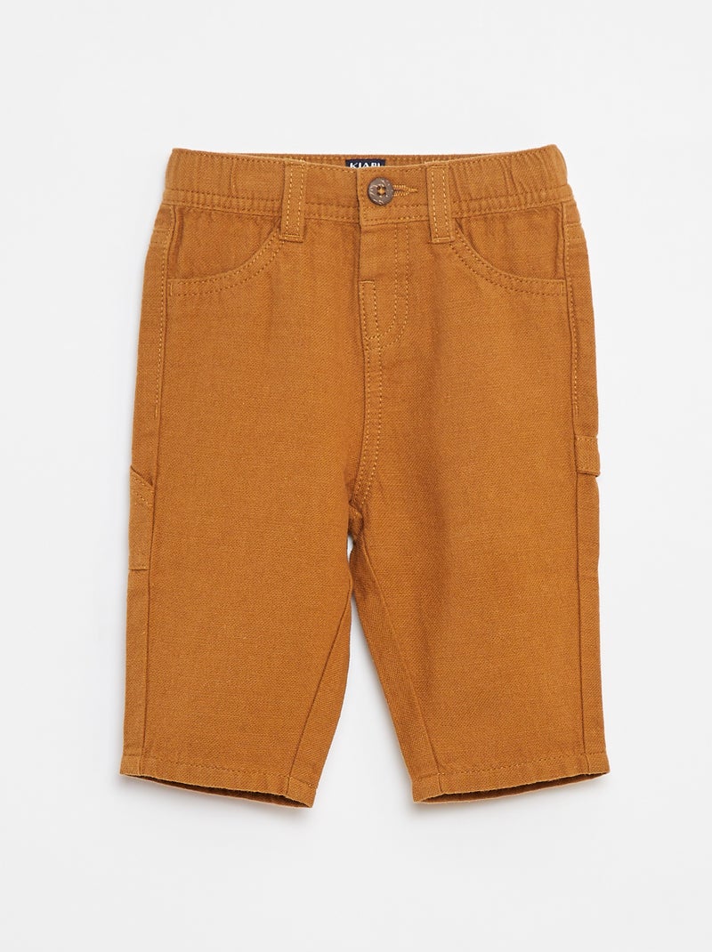 Pantalón de mezcla de lino Beige - Kiabi