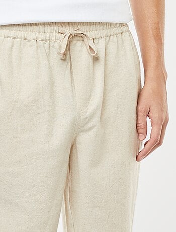 Pantalón de mezcla de lino corte recto