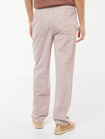Pantalón de mezcla de lino corte recto