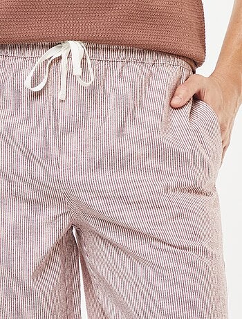 Pantalón de mezcla de lino corte recto
