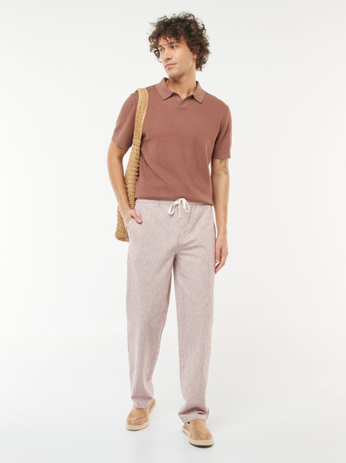 Pantalón de mezcla de lino corte recto - Kiabi
