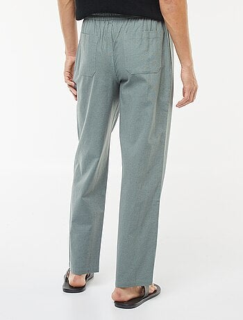 Pantalón de mezcla de lino corte recto