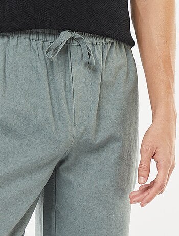 Pantalón de mezcla de lino corte recto