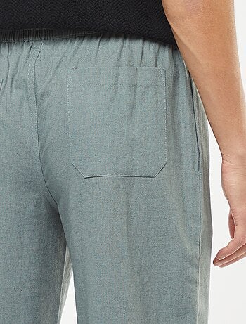 Pantalón de mezcla de lino corte recto