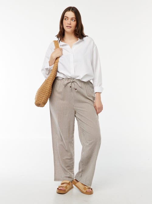 Pantalón de mezcla de lino wide leg - Kiabi