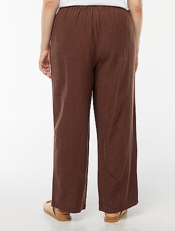 Pantalón de mezcla de lino wide leg