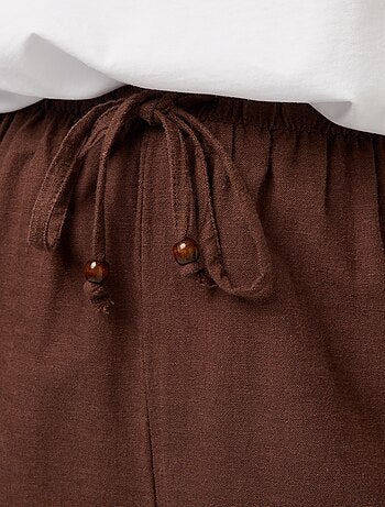 Pantalón de mezcla de lino wide leg