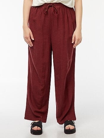 Pantalón de mezcla de lino wide leg