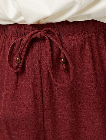 Pantalón de mezcla de lino wide leg