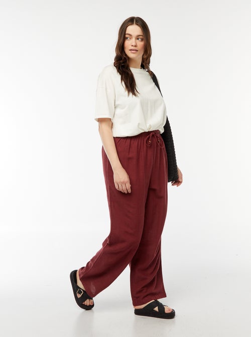 Pantalón de mezcla de lino wide leg - Kiabi