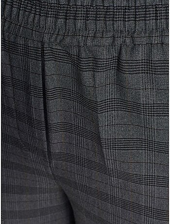 Pantalón de mujer de cuadros de pernera ancha y largo al tobillo dilvin