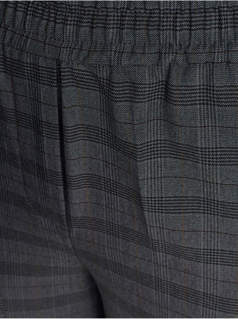 Pantalón de mujer de cuadros de pernera ancha y largo al tobillo dilvin Gris negro - Kiabi