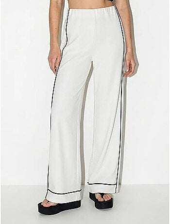 Pantalón de mujer de jersey de tiro alto y pernera ancha lucci