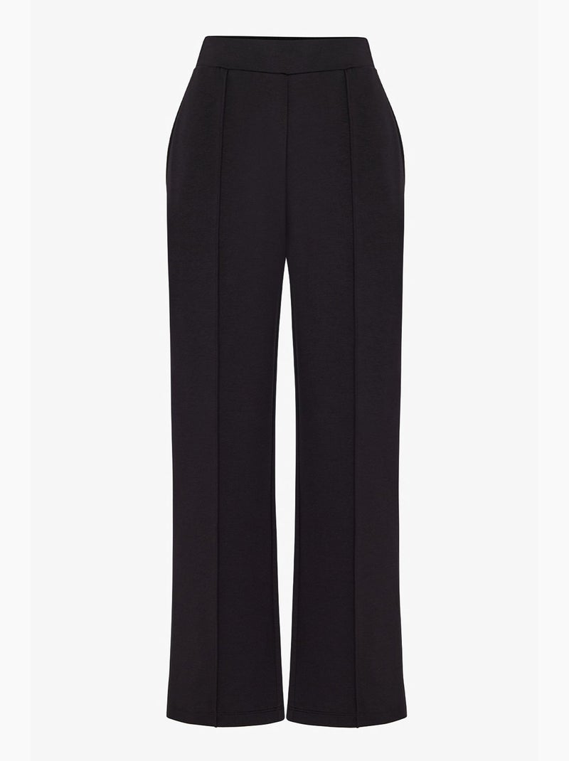 Pantalón de mujer de modal de pierna recta, tiro alto penti Negro - Kiabi