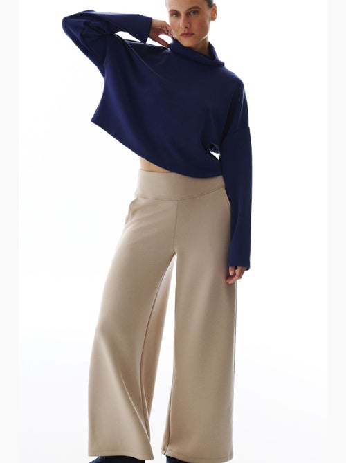 Pantalón de mujer de pierna ancha y tiro alto penti - Kiabi