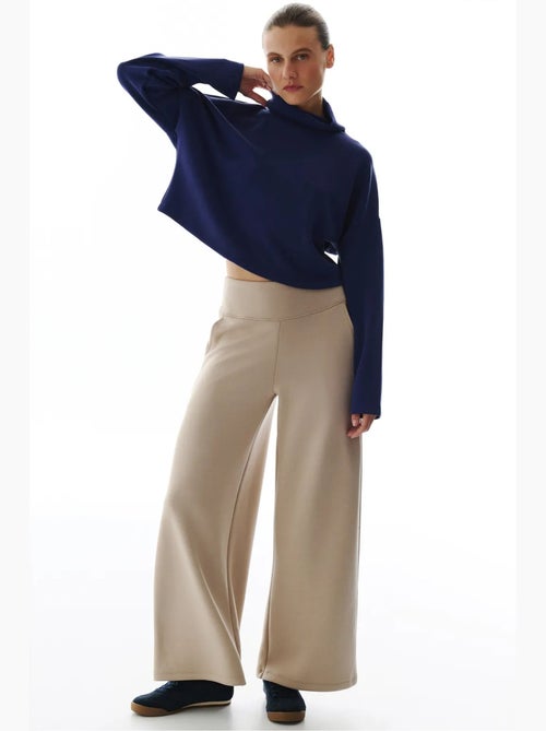 Pantalón de mujer de pierna ancha y tiro alto penti - Kiabi