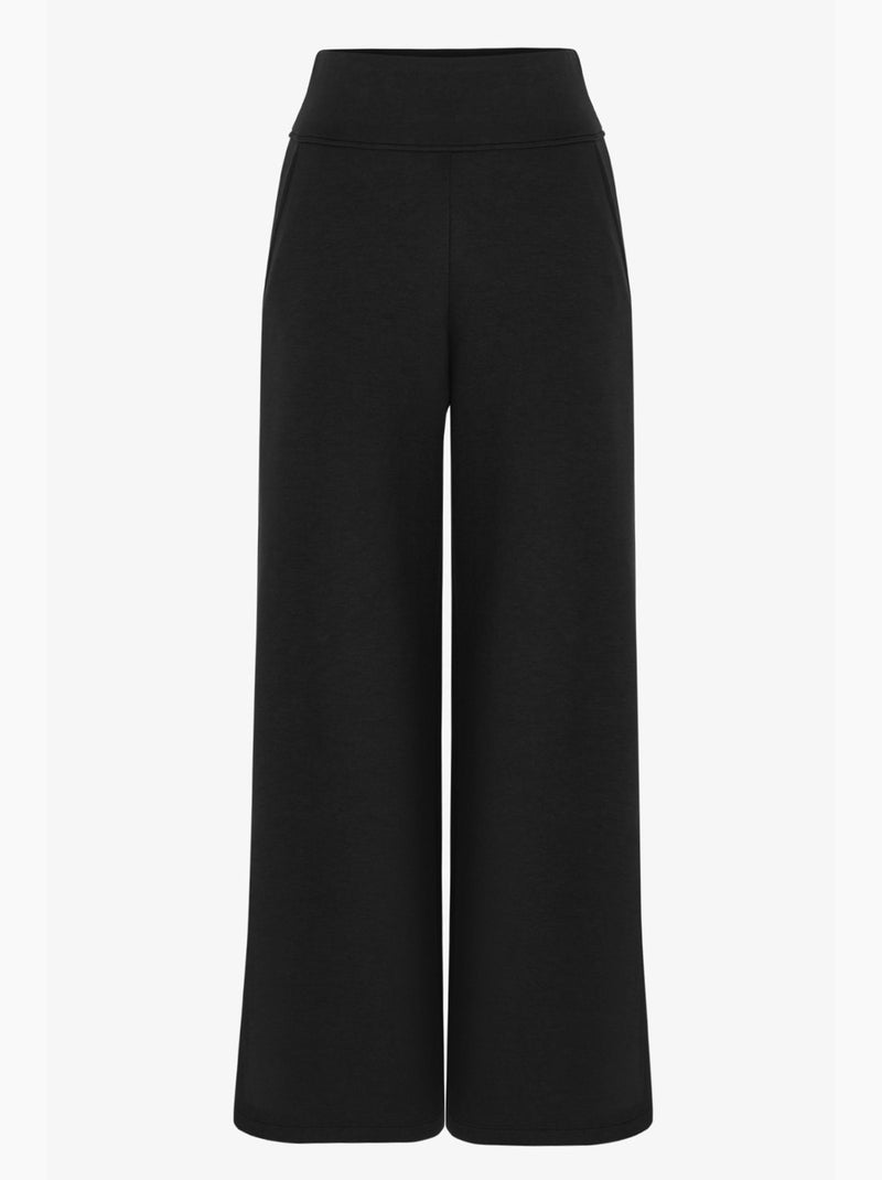 Pantalón de mujer de pierna ancha y tiro alto penti Negro - Kiabi