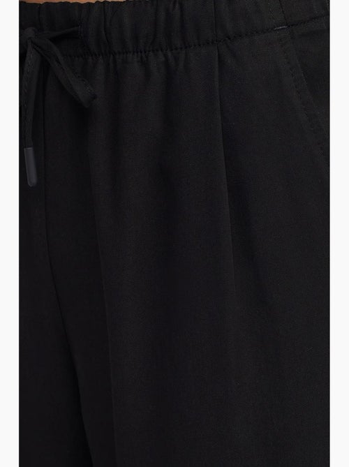 Pantalón de mujer de tencel de pernera ancha con cintura con cordón dilvin - Kiabi Pantalón de mujer de tencel de pernera ancha con cintura con cordón dilvin - Kiabi