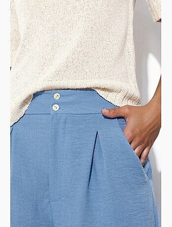 Pantalón de mujer de tiro alto y pernera ancha busem