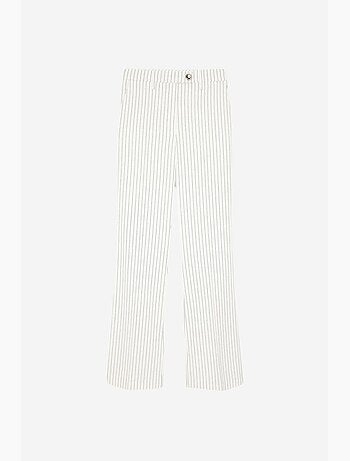 Pantalón de mujer de tiro medio, pernera ancha y rayas dilvin