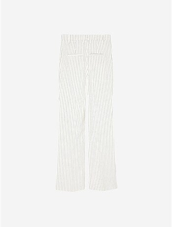 Pantalón de mujer de tiro medio, pernera ancha y rayas dilvin