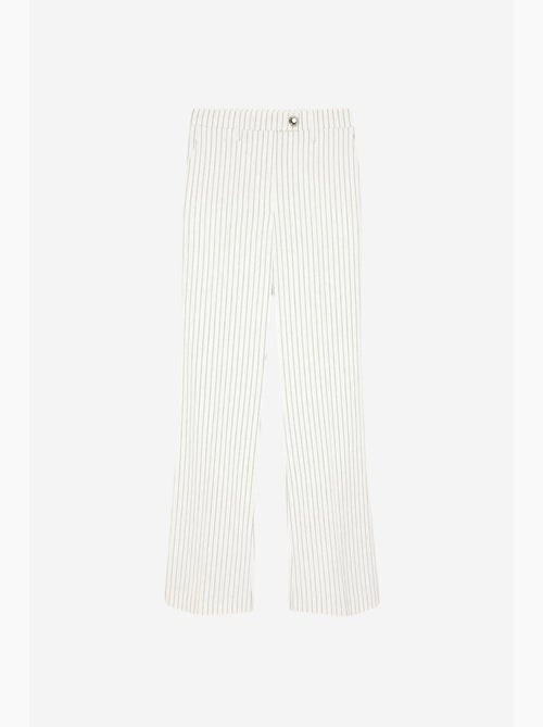 Pantalón de mujer de tiro medio, pernera ancha y rayas dilvin - Kiabi Pantalón de mujer de tiro medio, pernera ancha y rayas dilvin - Kiabi