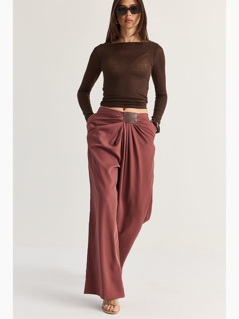 Pantalón de mujer lucci Rojo burdeos - Kiabi
