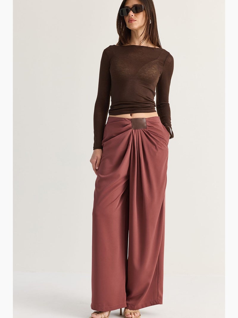 Pantalón de mujer lucci Rojo burdeos - Kiabi