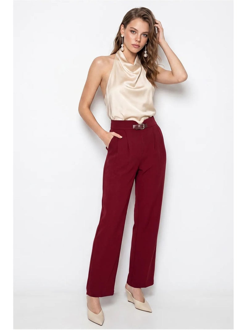 Pantalón de mujer lucci Rojo burdeos - Kiabi