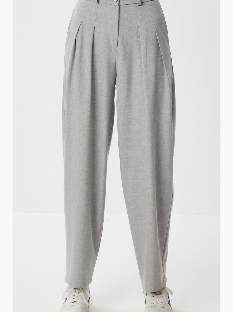 Pantalón de mujer recto istanbul Gris claro - Kiabi