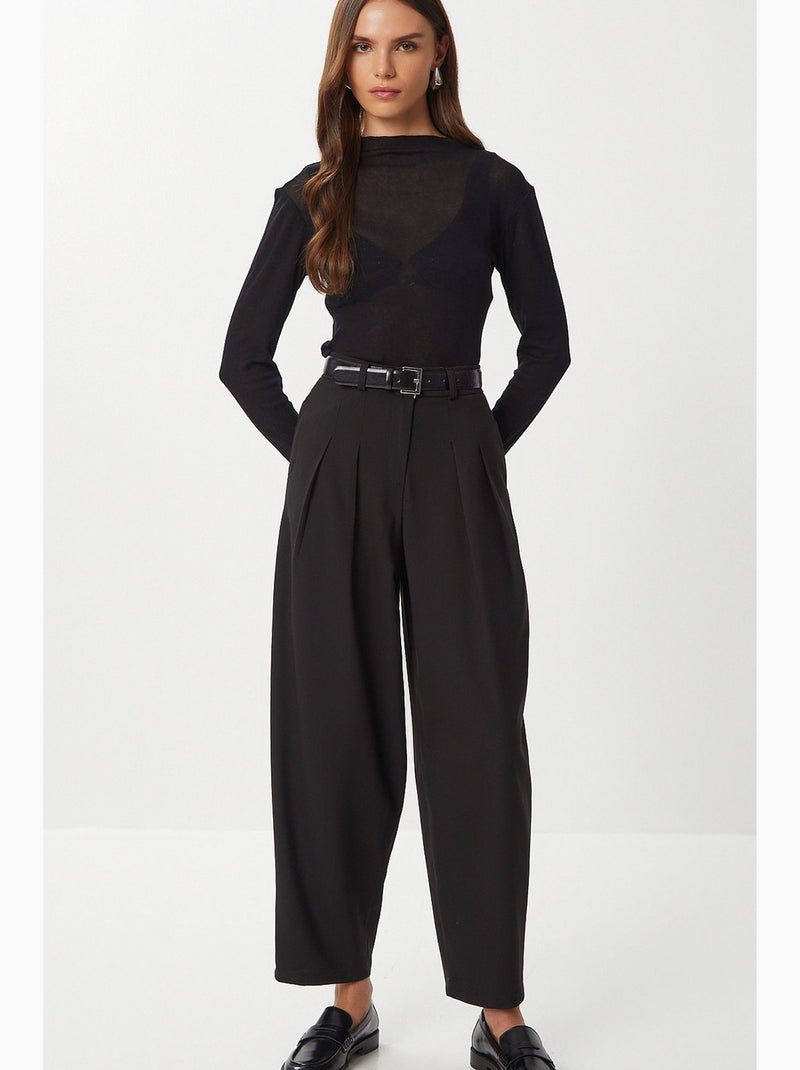 Pantalón de mujer recto istanbul Negro - Kiabi