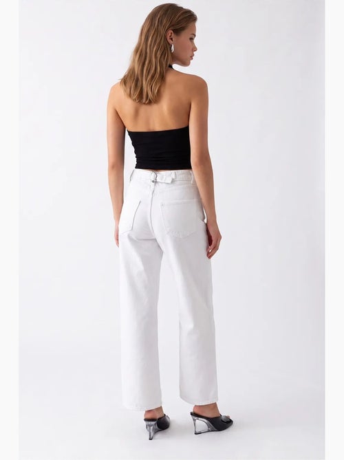 Pantalón de mujer recto mixray - Kiabi Pantalón de mujer recto mixray - Kiabi